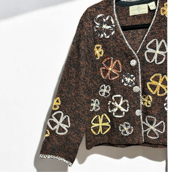 🌻Design Options by Philip & Jane Gordon Wearable Art Cardigan Size Small - Picture 4 of 11